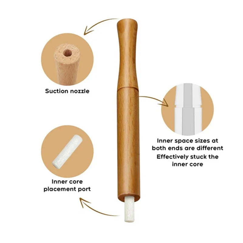 Aromatherapy Inhaler For Essential Oil, Quit Smoking Inhaler Stick, Wooden Personal Diffuser For Essential Oils