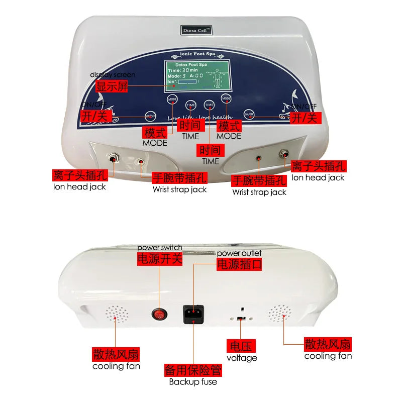 Ionic Foot Detox Bath Ion Detoxification Machine Dual System Foot Bath Cleanse Aqua Health Therapy Simple Use