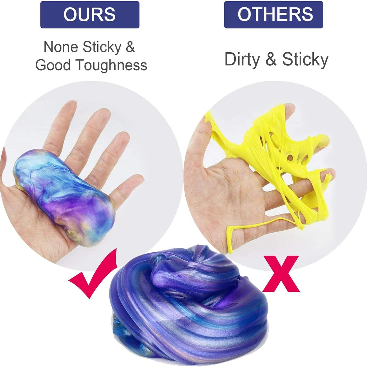 Soft Fluffy Slime, Easter Colorful Egg Slime Putty, DIY Clay Stress Relief Toy, No Borax and Scented for Adults