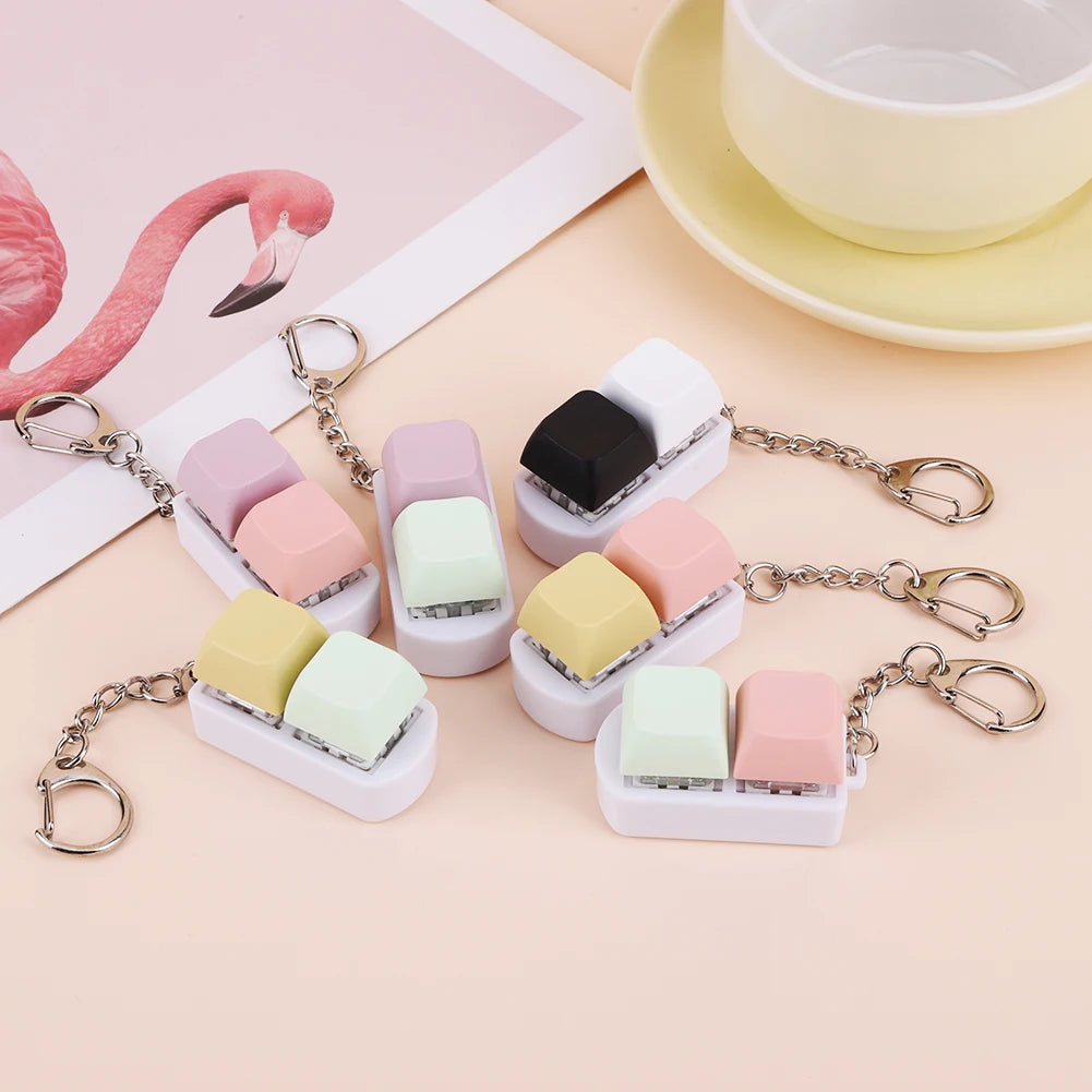 Keyboard Fidget Toy Fidget Clicker 2 Keys Finger Clicker Toys Mechanical Keyboard Fidget Button for Adults Anxiety Decompression