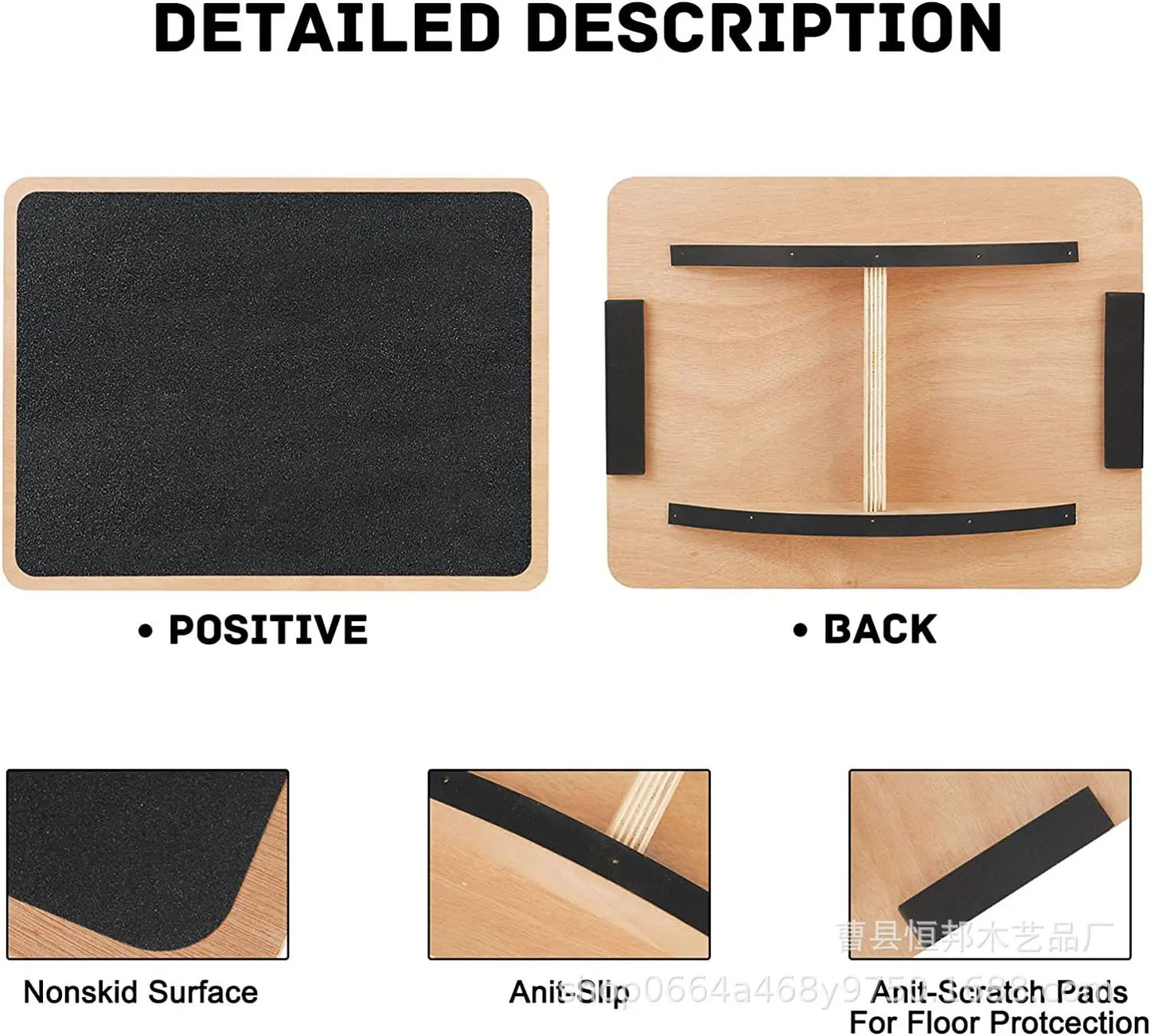 Manufacturers Supply Wooden square Balance Board Yoga Fitness Pedal Training Equipment Wooden Toys Twist Board