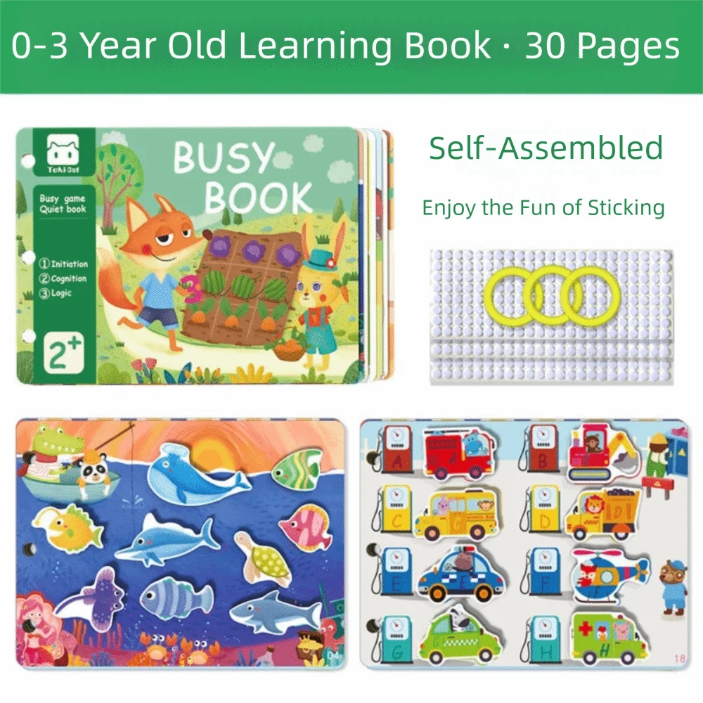 Montessori Early Education Toy Matching Game Educational Material Hook&Loop Sticker Book Self-assembled Sensory Development – Creative Regulation | Mindful Making