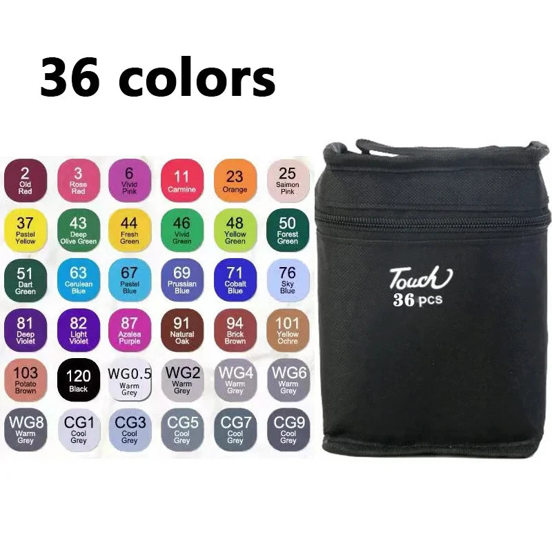 24/36/48/60/80/120/168/262 Colors Artist Double Headed Art Marker Pen Graffiti Manga Sketch Alcohol Based Soft Brush For School – Comfort‑First Design | Sensory Style