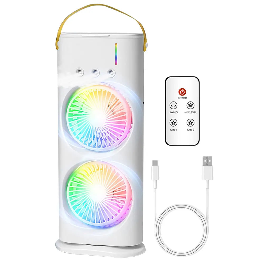 Evaporative Air Cooler 3 Speeds Humidifier Fan LED Night Lights Small Cooling Fan for Room Bedroom Office – Cooling Calm Routine | Temperature Regulation