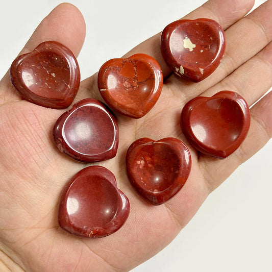 30mm Heart Thumb Worry Stone Natural Healing Finger Massage Therapy Health Gem Stones Reiki Spiritual Minerals Home DIY Decor