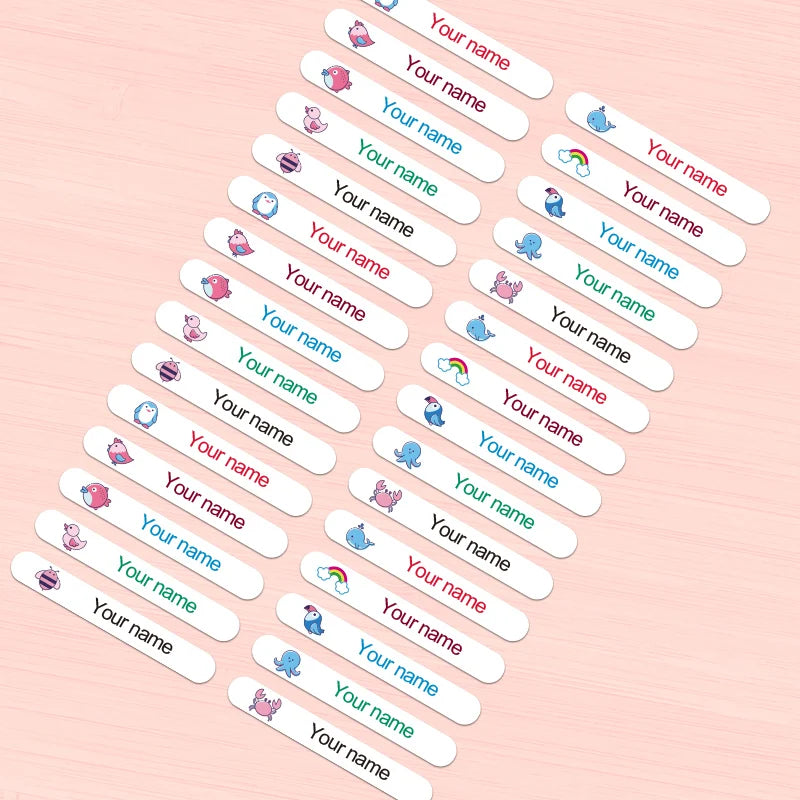 Custom Name Labels for Kids' Supplies - Personalized Waterproof Stickers for Bottles, Mugs & School Items for School Supplies – Comfort‑First Design | Sensory Style