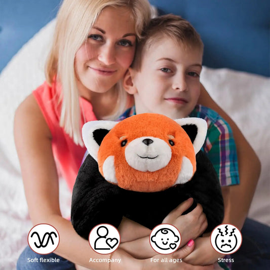 NiuniuDaddy Red Panda Weighted Stuffed Animals for Anxiety 3.3lb Weighted Plush Toys for Adult Kid Girl Include Bag Sticker Card