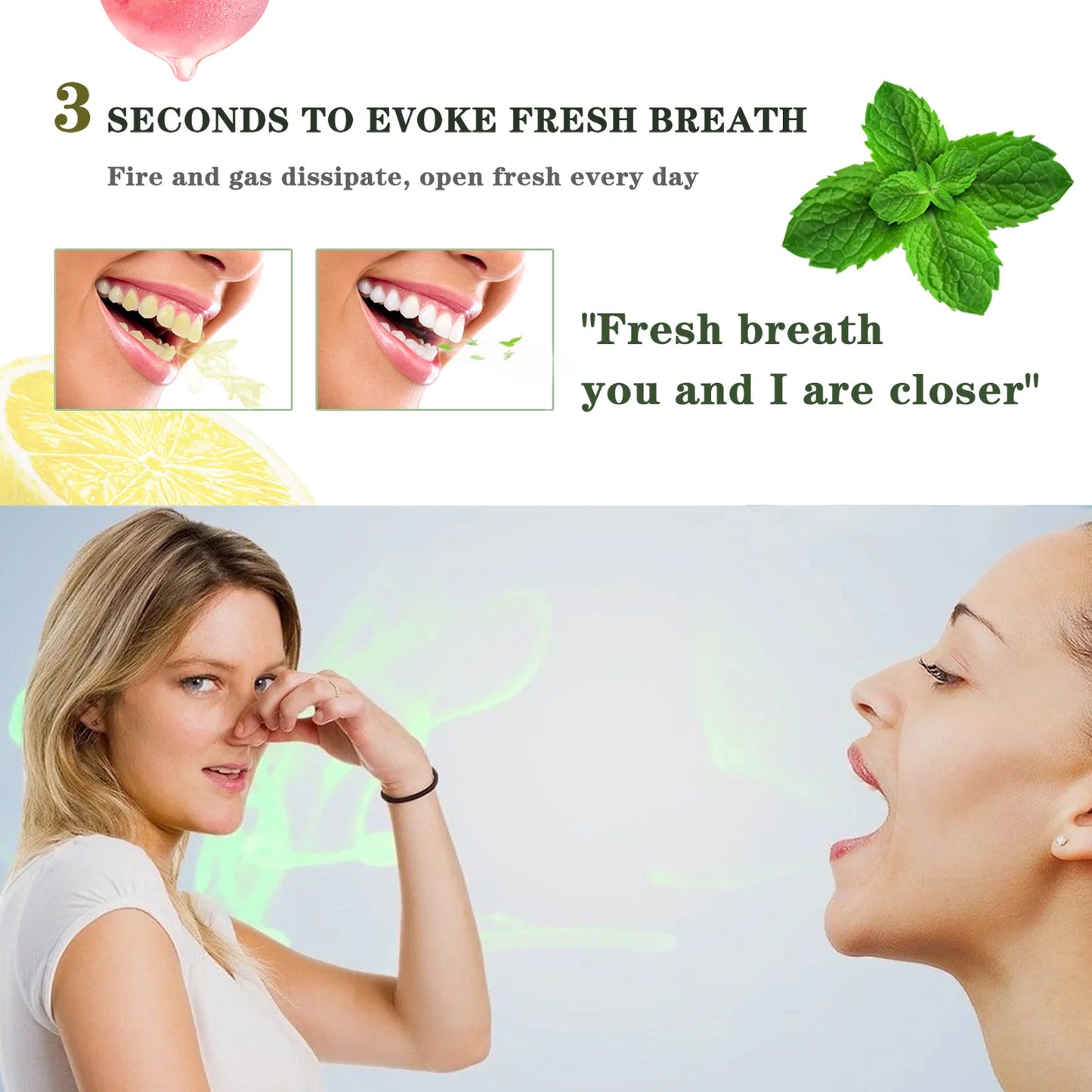 Probiotic Breath Freshener Oral Spray Natural Formula Portable Effective in Removing Bad Breath Mint Flavored Mouth Spray