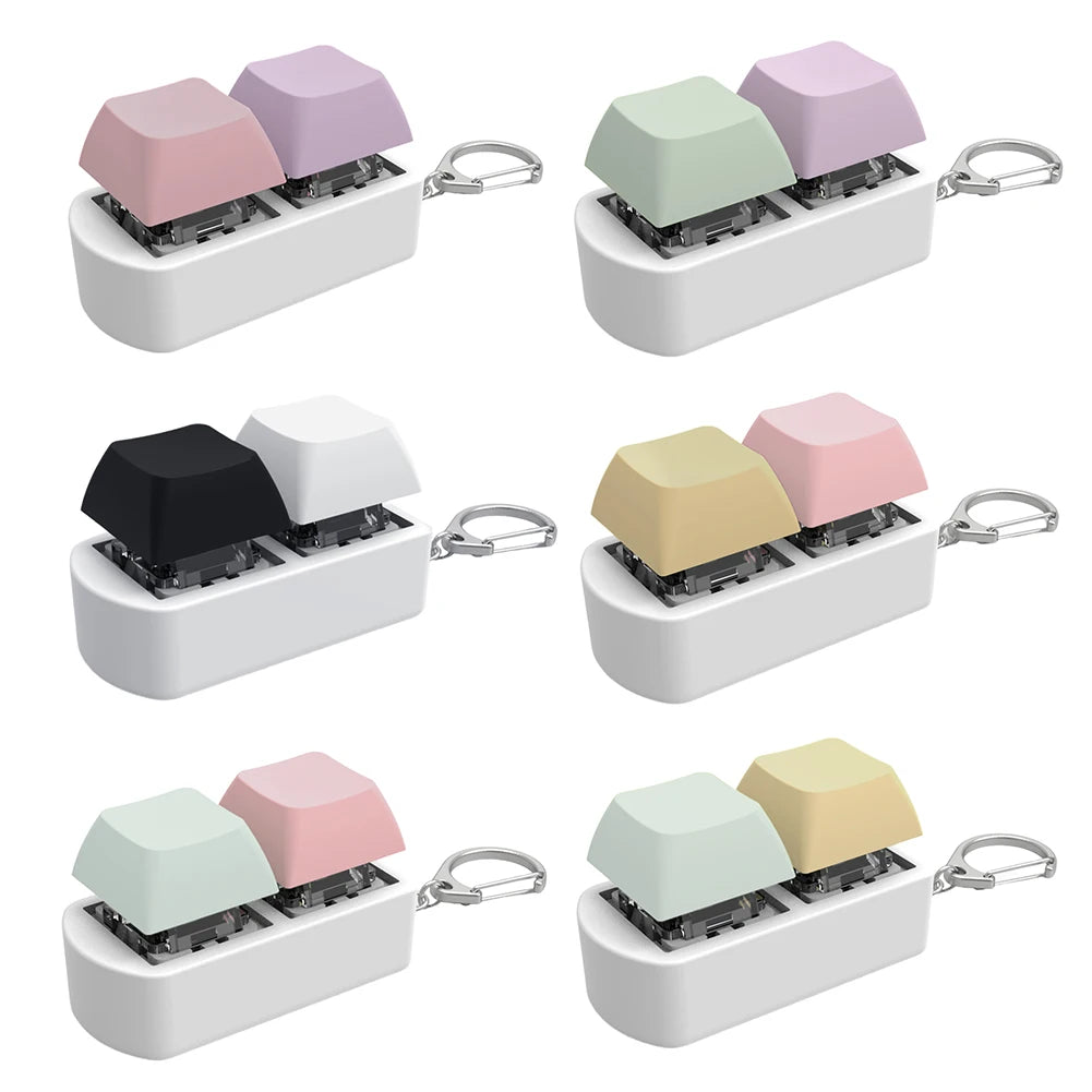 Keyboard Fidget Toy Fidget Clicker 2 Keys Finger Clicker Toys Mechanical Keyboard Fidget Button for Adults Anxiety Decompression