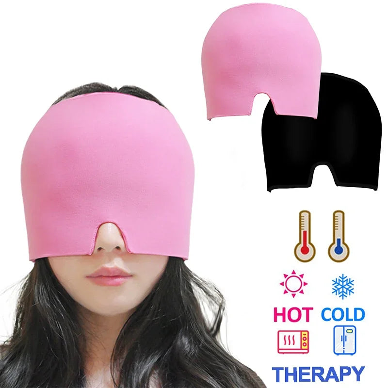 Migraine Relief Hat headache hat Gel Hot Cold Therapy Ice Cap For Relieve Pain Head Wrap Face Mask Head Massage Sleep Eye Mask