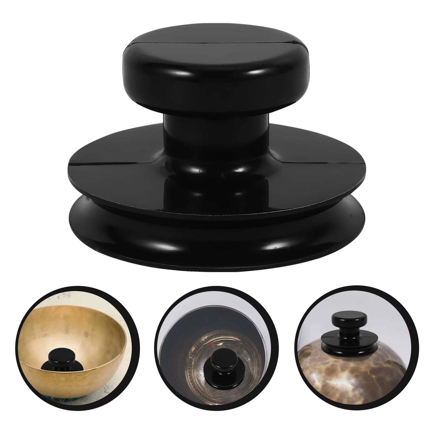 Chakra Bowls Suction Handle Singing Supply Meditation Rubber Practical Sound Handles