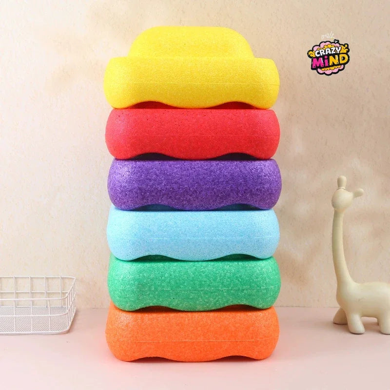 New Rainbow River Crossing Stone Sensory Integration Training Equipment Children's Balance Toys Kindergarten Teaching Aids Gifts