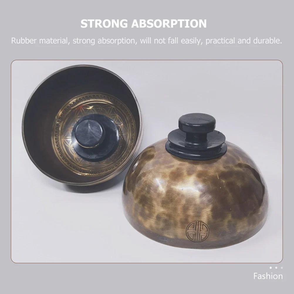 Chakra Bowls Suction Handle Singing Supply Meditation Rubber Practical Sound Handles