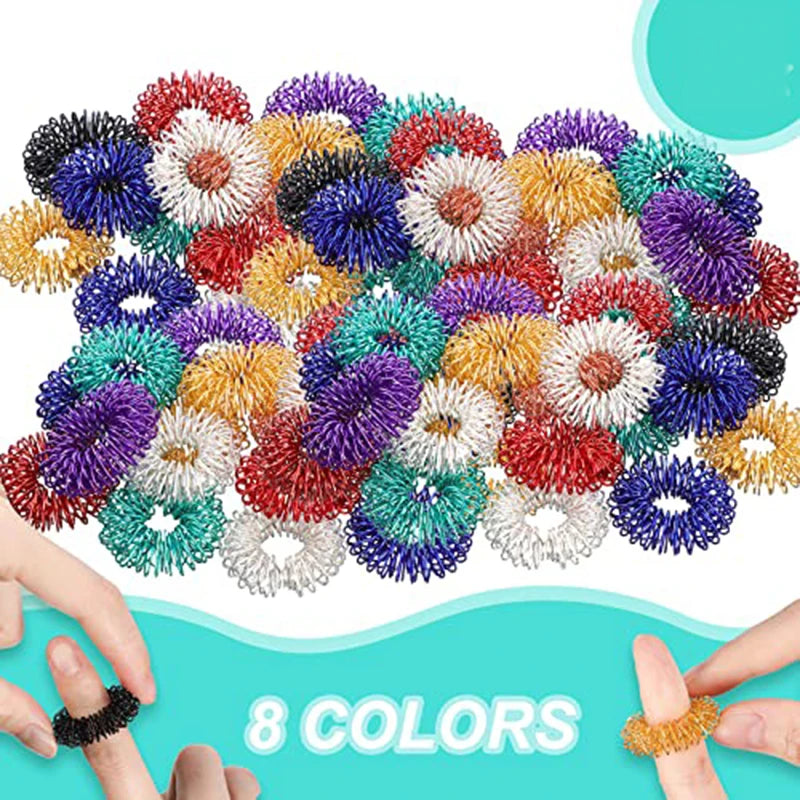 10/30/50PCS Rings Sensory Toys ADHD Autism Stress Relief Fidget Ring Silent Stress Reducer Fidget Toys for Kids Adults