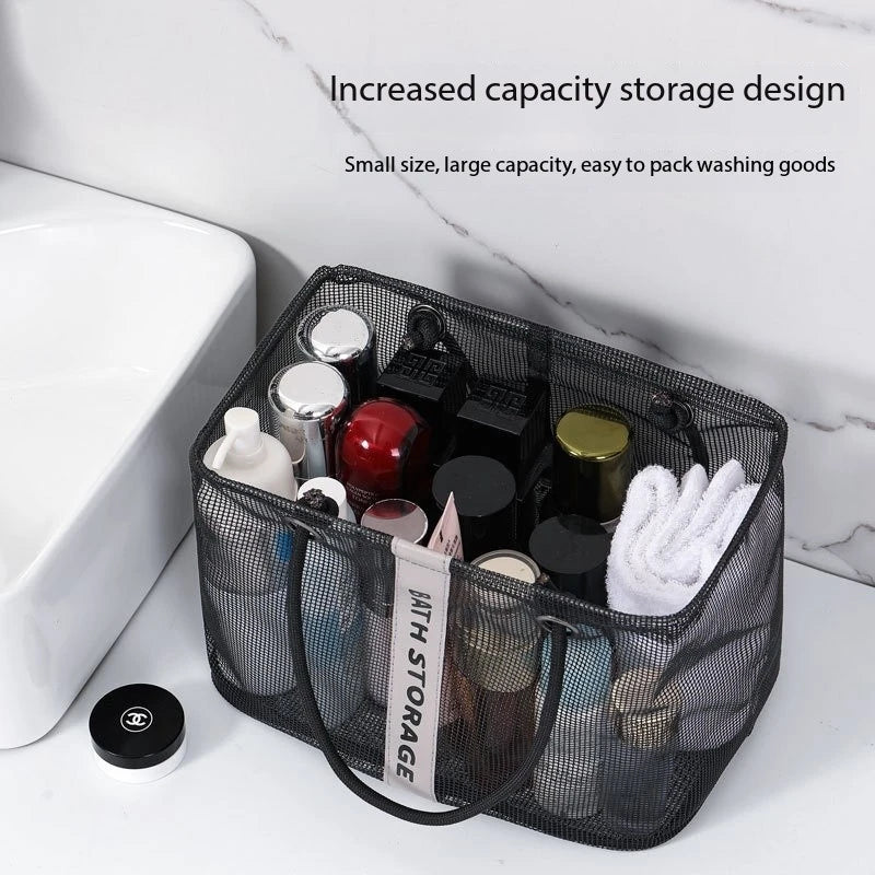 Collapsible Mesh Drain Basket 2in1 Travel Toiletry Swimming Organizer Large Portable Carry Handle Eco Friendly Storage