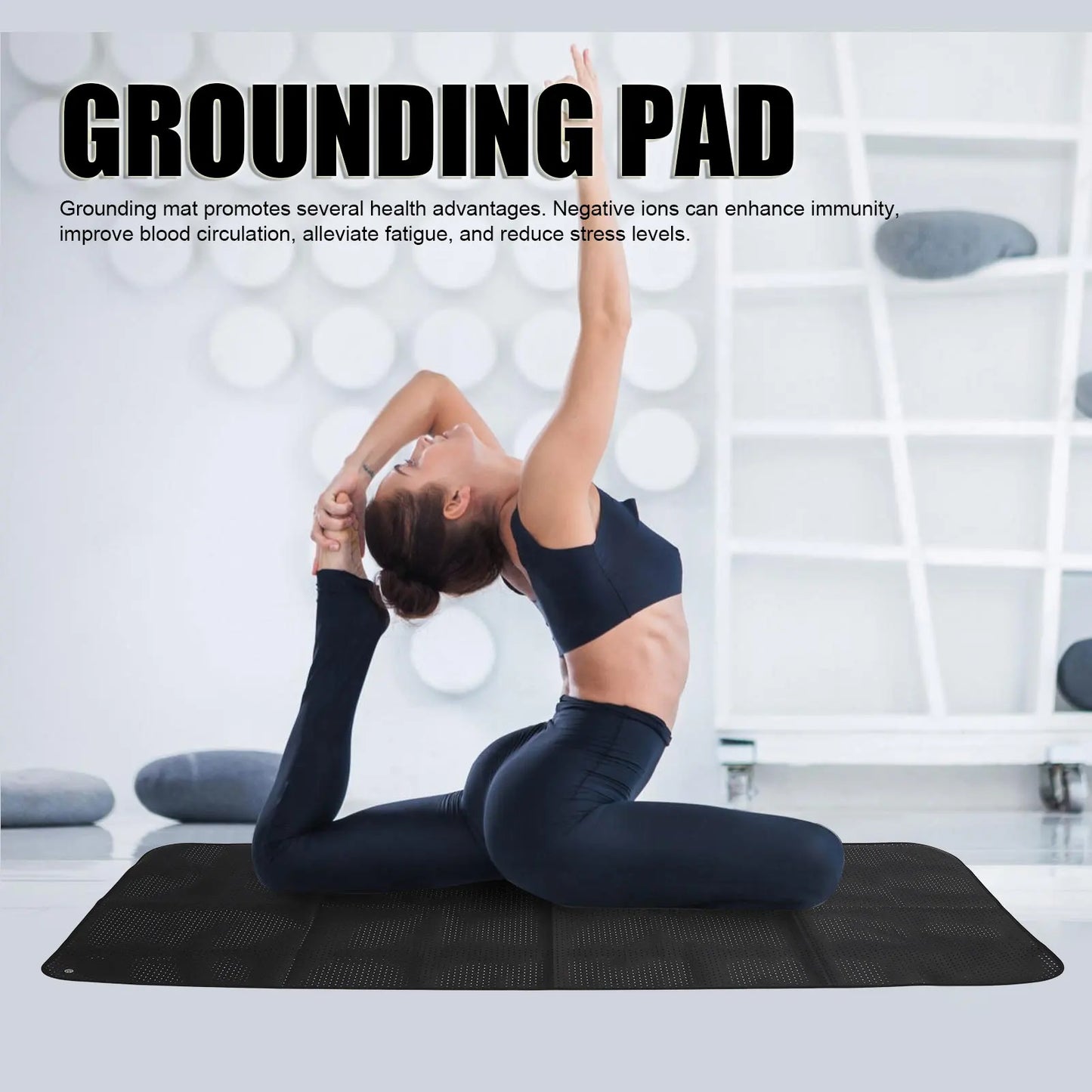 Grounding Sheet Anxiety Relief Black Improves Digestion Reduce Soreness Meditation Stable Mood Grounding Mat for Sleeping