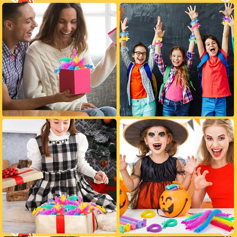 5/30PCS Funny Stretch Sensory Toys Unicorn Caterpillar Dinosaur Alpaca Kawaii Fidget Toys Stress Relief Gifts for Children Adult