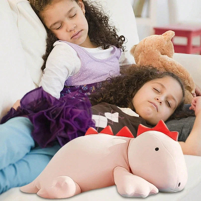 Stuffed Animal Toys Soft Weighted Dino Plush Toy Cute Green Pink Dinosaur Pillow for Sleeping Comfort Girls Boys Birthday Gift