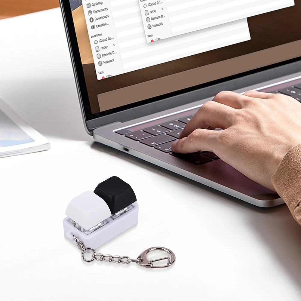 Keyboard Fidget Toy Fidget Clicker 2 Keys Finger Clicker Toys Mechanical Keyboard Fidget Button for Adults Anxiety Decompression