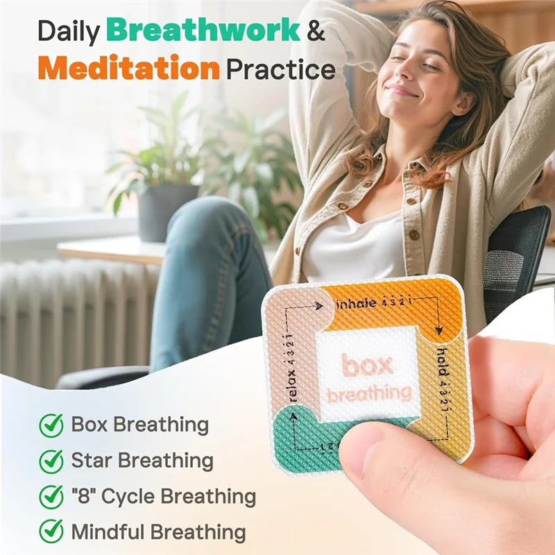 ABVO-Calm Strips 36Pcs For Anxiety Sensory Stickers, 2 Textured For Mood Calming, Breathing Mindfulness Fidget Sticker