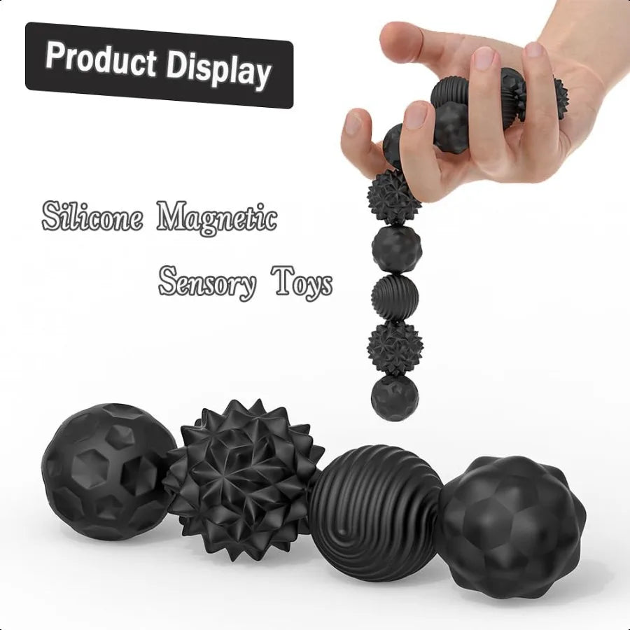 Magnetic Fidget Balls Toys Silicone Sensory Str Relief Toy for Adults Teens with Autism Anxiety ADHD Fidget Magnets Magnetic To
