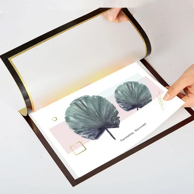 10pcs Rectangular Magnetic Photo Frame A4/A6 Gold Silver Black Self Adhesive No Punch Display Frame Reusable Wall Poster Frame