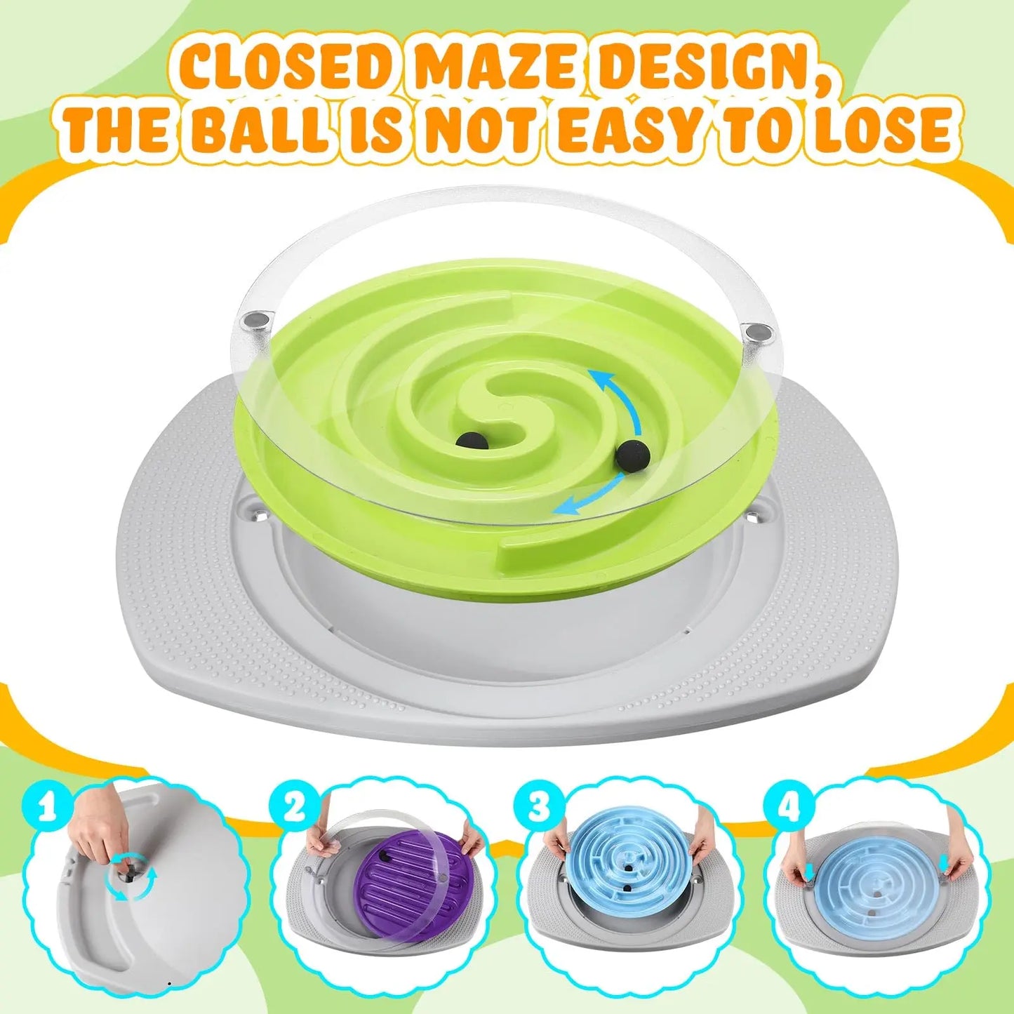 Labyrinth Balance Board Labyrinth Disks Plastic Rocker Maze Board with 2 Beads Wobble Disk Sensory Training Toys Twist Board