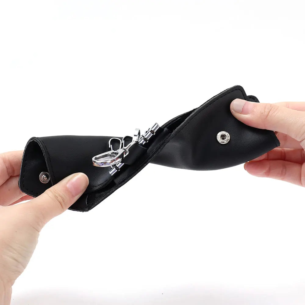 Car Key Case for Men Women Leather Wallets Key Holder Housekeeper Covers Zipper Bag Keychain Cover for Keys Organizer Card Bag