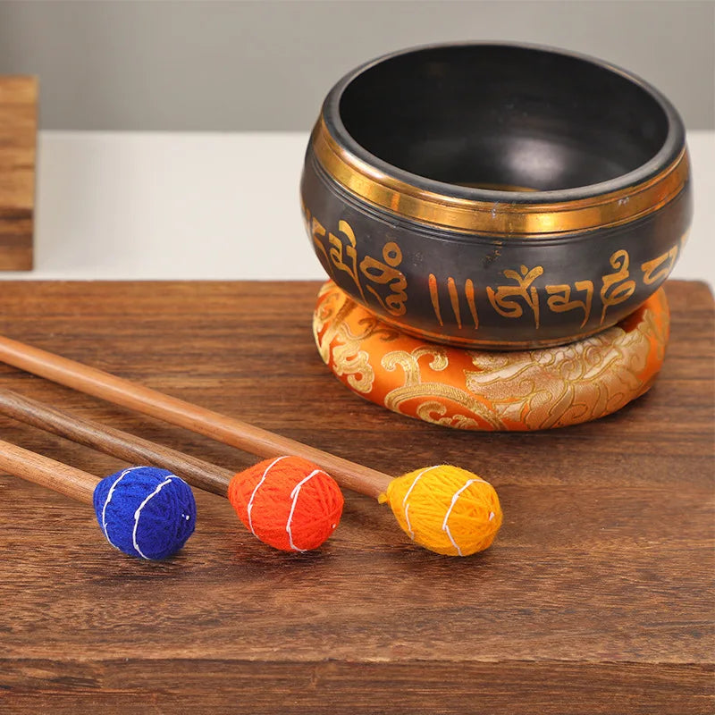 Handmade Singing Bowl Mallet Nepal Wool Felt Therapy Accessory Professional Sound Healing Tool