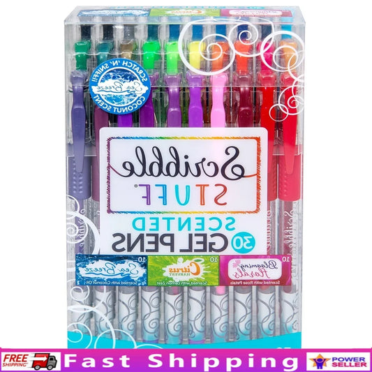 30 Count Scented Gel Pens Smooth Writing Assorted Gel Ink Floral Citrus Comfort Grip Fine Point Set – Comfort‑First Design | Sensory Style