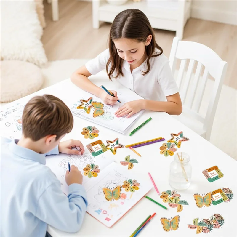 ABVO-Calm Strips 36Pcs For Anxiety Sensory Stickers, 2 Textured For Mood Calming, Breathing Mindfulness Fidget Sticker