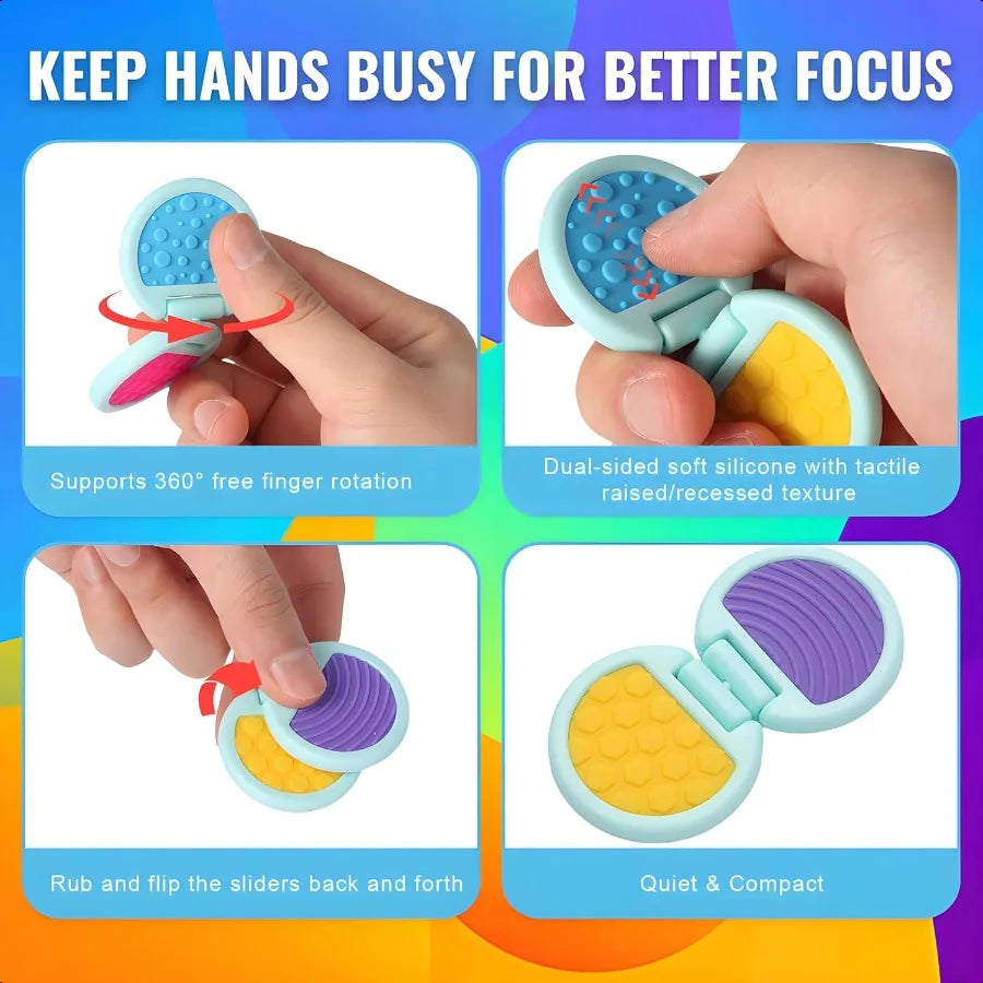 Fidget Toys Adults Sensory Toys for with Autism Anxiety Relief Items for ADHD Str Relief Fun Fidgets for Teens Textured and Fli