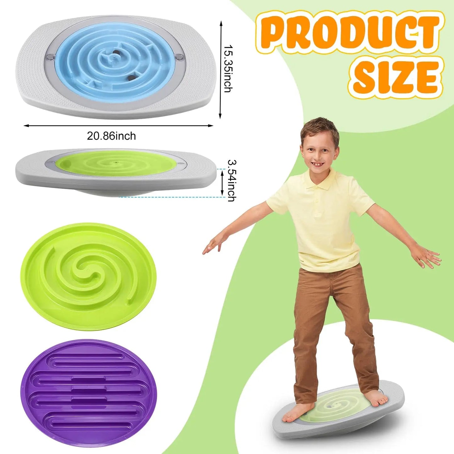 Labyrinth Balance Board Labyrinth Disks Plastic Rocker Maze Board with 2 Beads Wobble Disk Sensory Training Toys Twist Board