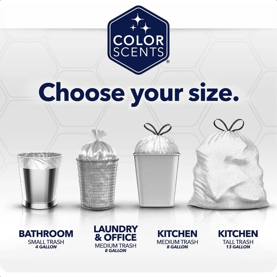 Small Trash Bags 4 Gallon 80 Bags 1 Pack of 80 Count Twist Tie Lavender Bag with Lavender Scent with Microban