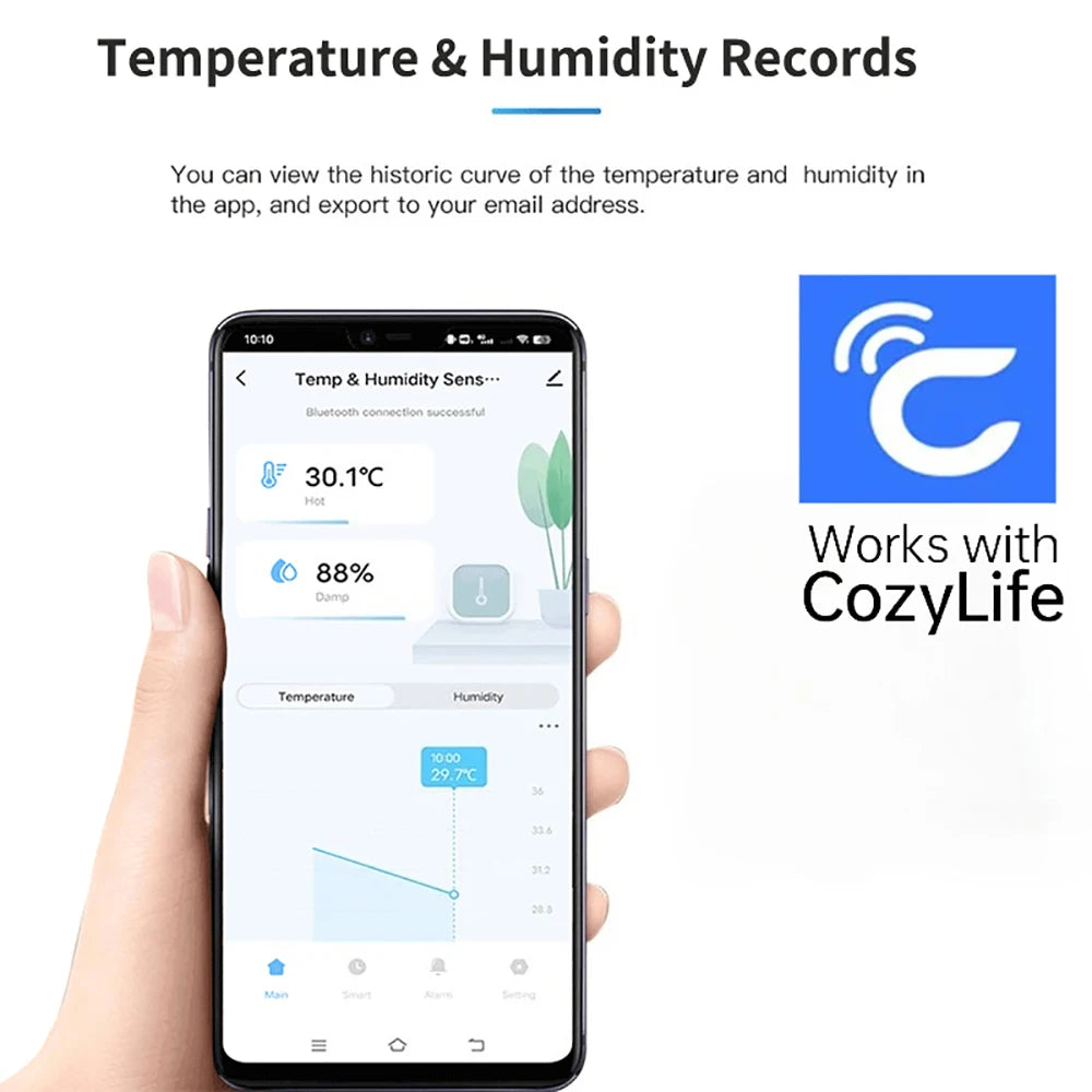 Household Thermo-hygrometer LCD Digital Display Temperature Humidity Smiley Face Model Thermometer Digital Display Work with APP