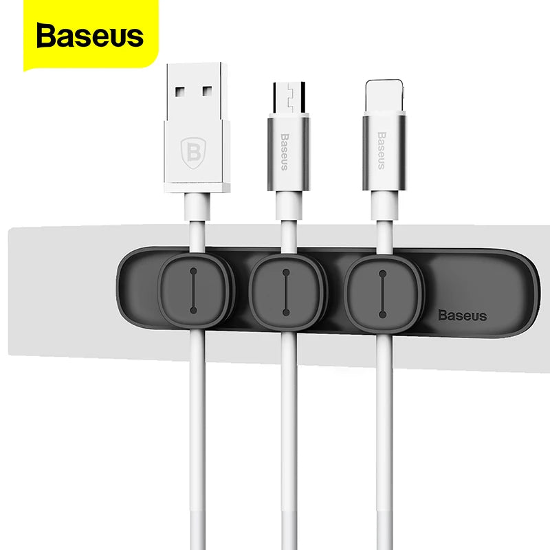 Baseus Magnetic protector Cable Clip Desktop Tidy Cable Organizer USB Charger Cable Holder Cable management