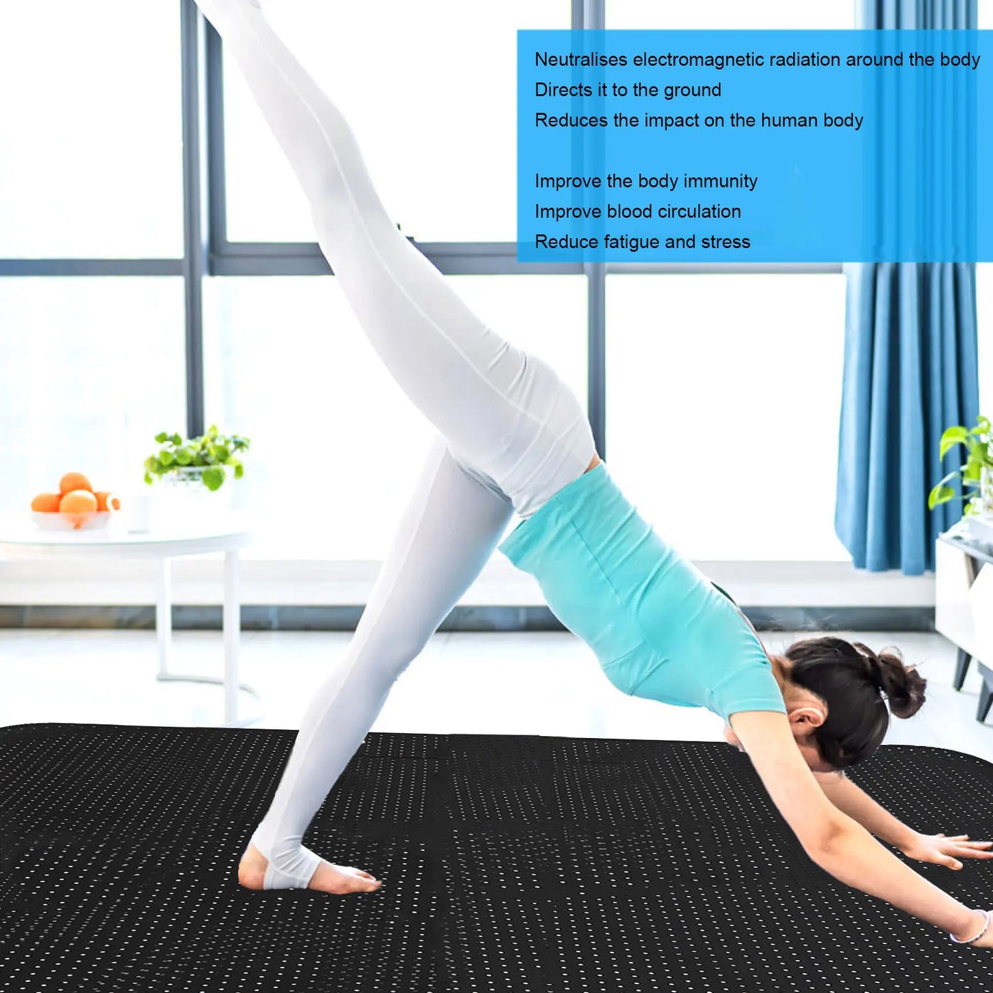 Grounding Sheet Anxiety Relief Black Improves Digestion Reduce Soreness Meditation Stable Mood Grounding Mat for Sleeping