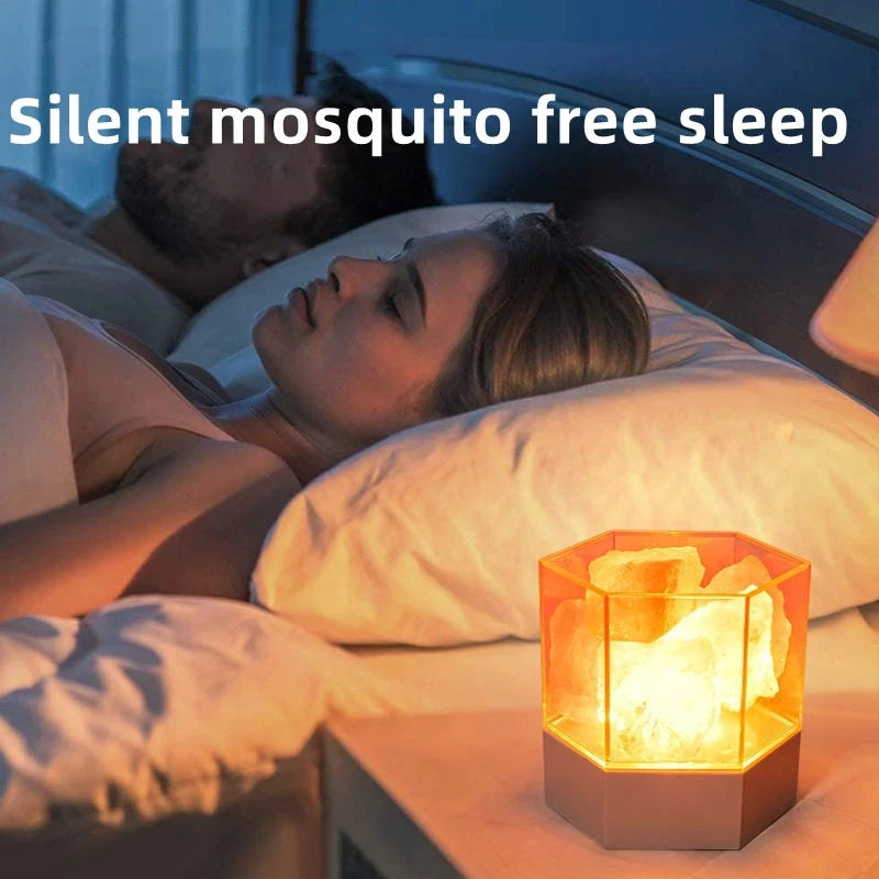 LED Natural Himalayan Crystal Salt Lamp Rock Salt Night Lamp Table Lava Lamp USB Plug Meditation Home Bedroom Decoration Warm Li