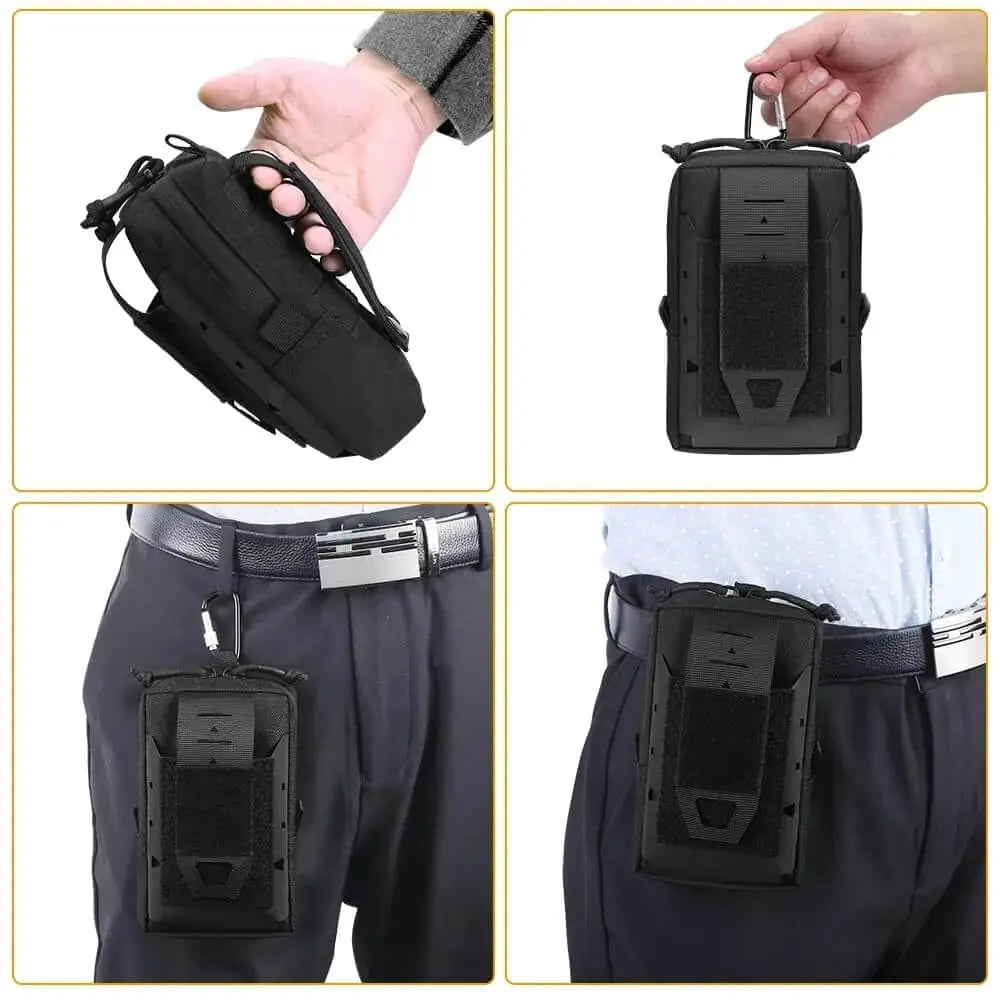Multipurpose Tactical Molle Mobile Phone Belt Pouch EDC Gadget Slim Utility Waist Bag with Cellphone Holster