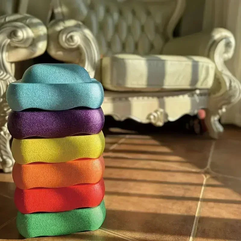 New Rainbow River Crossing Stone Sensory Integration Training Equipment Children's Balance Toys Kindergarten Teaching Aids Gifts