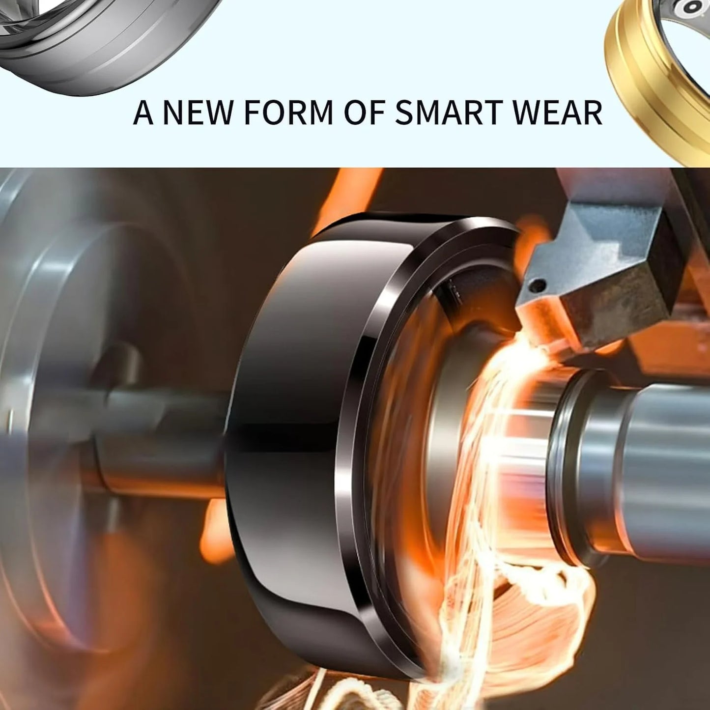 Smart Wearable Fitness , Sleep Ring, Healthy Heart Rate, Oximetry, Sleep, Exercise Monitoring, 5ATM Waterproof for iOS and Andr