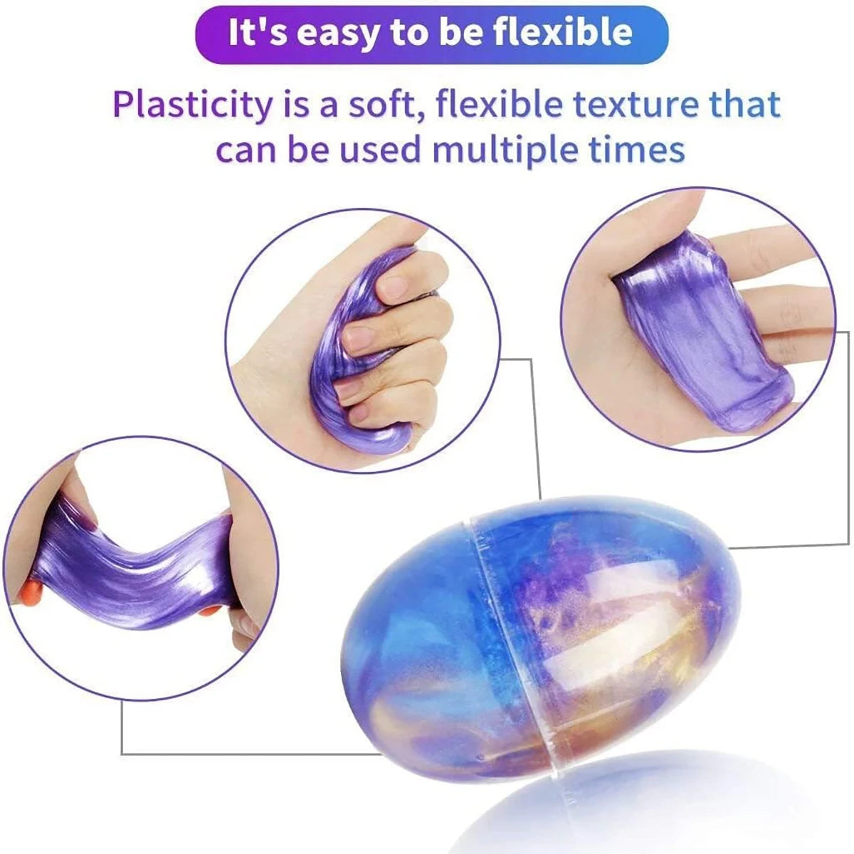 Soft Fluffy Slime, Easter Colorful Egg Slime Putty, DIY Clay Stress Relief Toy, No Borax and Scented for Adults