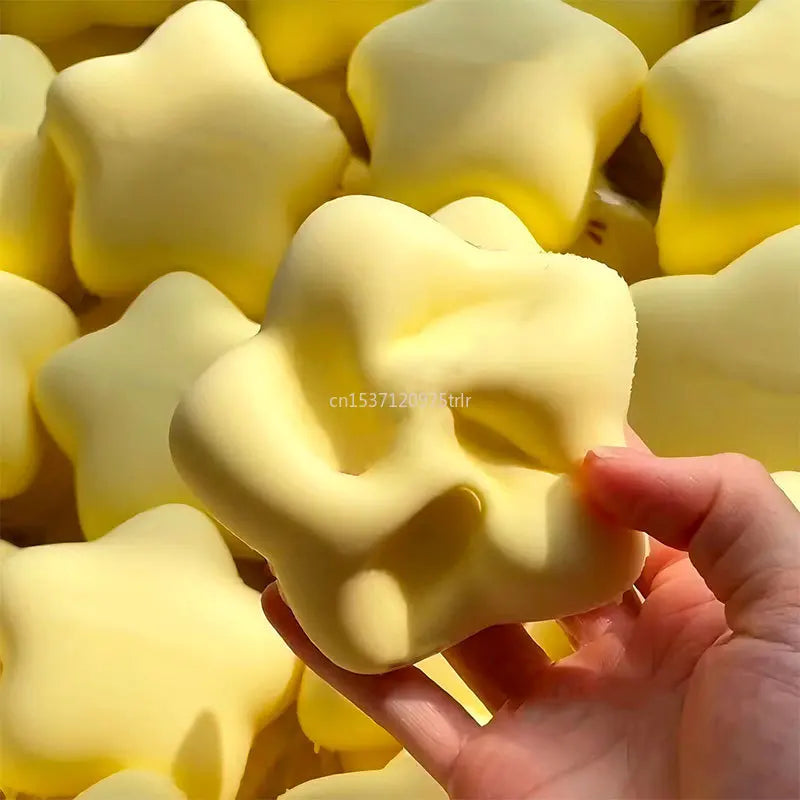 Kawaii Star Squeeze Toy Cute Flower Slow Rebound Wet Soft Suction Finger Pinch Decompression Squishy Toy Stress Release Toys