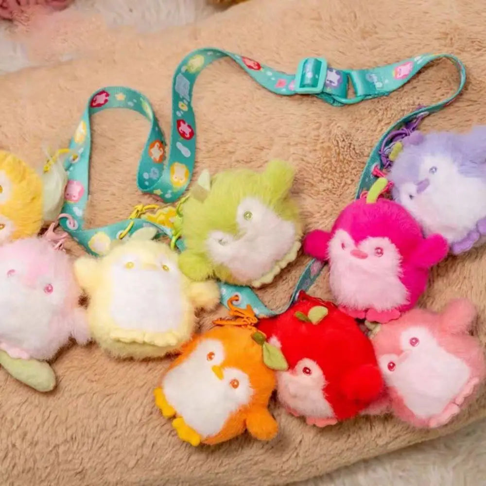 PP Cotton Penguin Plush Keychains Fluffy Soft Fruit Scented Plush Toy Pendant Comfortable Hanging Decoration