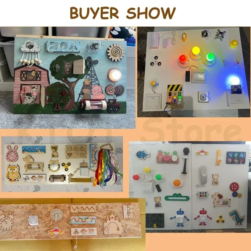 DIY Early Education Busy Board Montessori Puzzle Toy Accessories Bead Ringing Children's Sensory Training Hands Flexibility