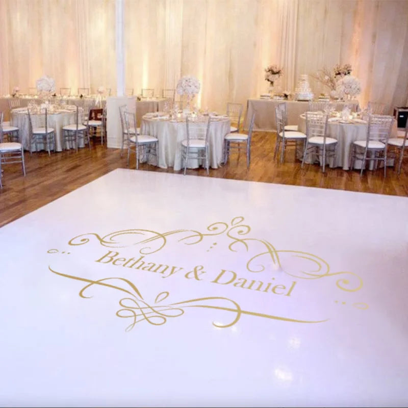 Custom Made Design Wedding Dance Floor Decor Vinyl Decals Party Favors Aisle Runner Sticker Wedding Monograms Personalized S620