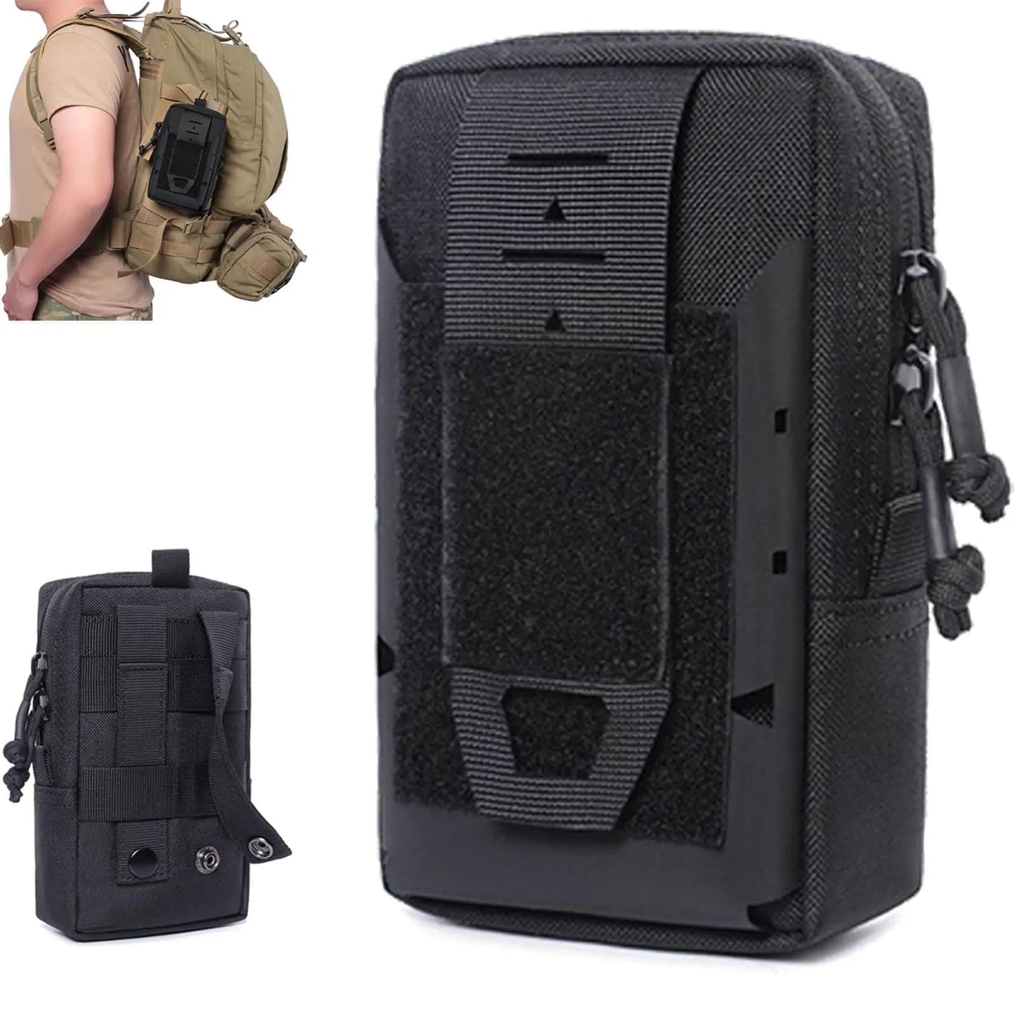 Multipurpose Tactical Molle Mobile Phone Belt Pouch EDC Gadget Slim Utility Waist Bag with Cellphone Holster