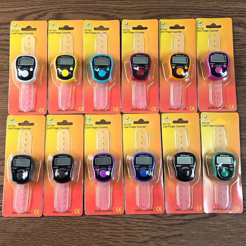 Digital Tally Finger Counter with Led, Colorful Tasbeeh Tasbih 5-Digits Counter Clickers with Led Light, Carry Ring,
