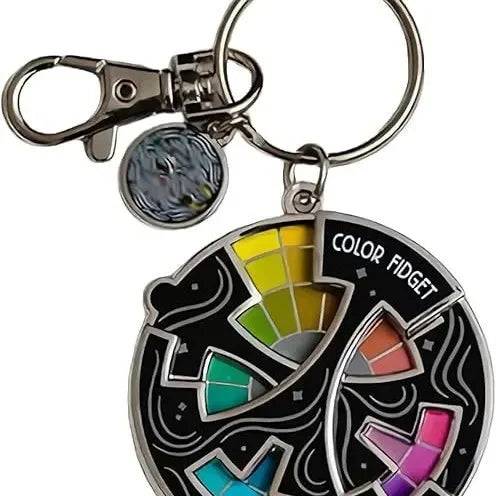 Color Wheel Fidget Enamel Pin Rotating Spinner Brooch Creative Metal Accessory for Stress Relief Art Lovers Backpack Jacket