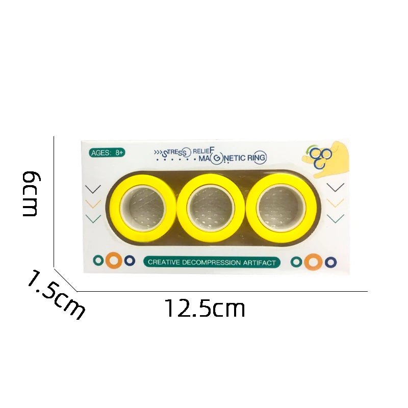 Magnetic Rings Fidget Toy for Adult, Idea ADHD Anxiety Magnetic Fidget Toys Set Fidget Spinner Rings for Relief, Gifts for Teen – Quick Setup | Sensory Regulation Station